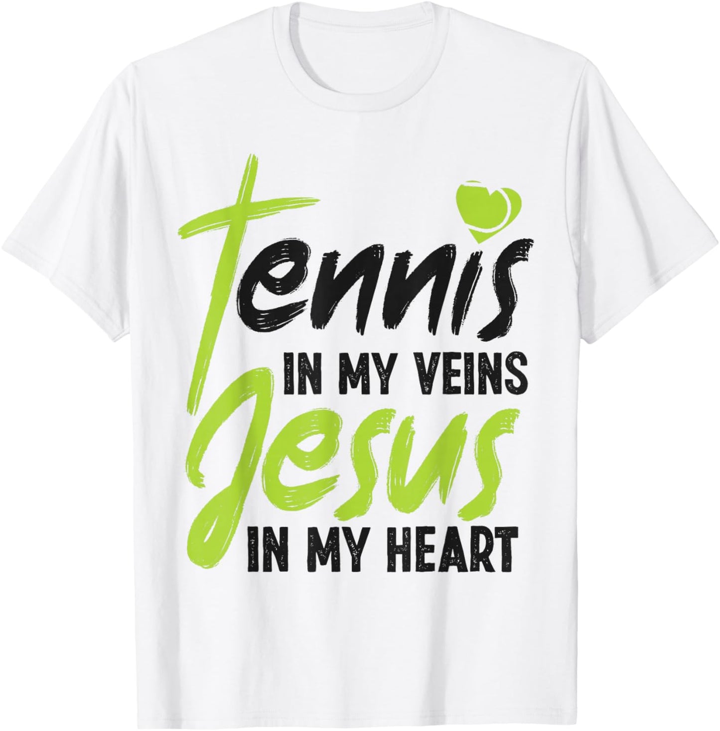 Funny Tennis Player Racket Jesus Faith Christian Tennis In T-Shirt - T-Shirt | White