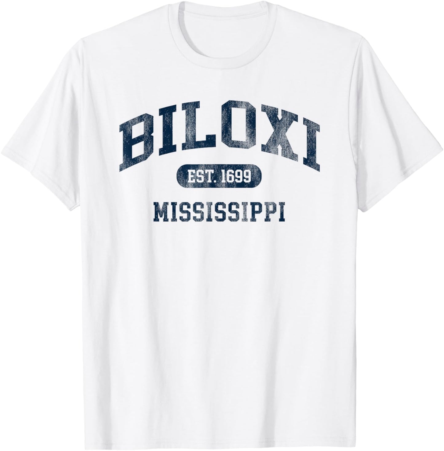 Biloxi Mississippi Est 1699 Retro Preppy Throwback Souvenir T-Shirt - T-Shirt | White