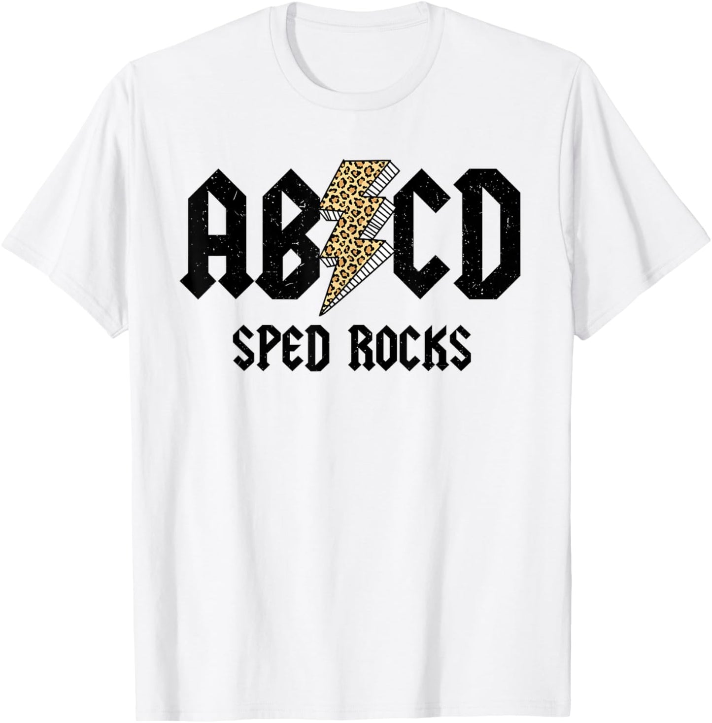 SPED Rocks ABCD Leopard Sped Teacher Educator Back to School Women T-Shirt - T-Shirt | White