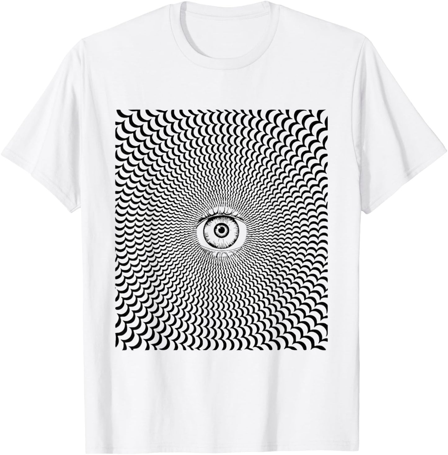 Trippy Third Eye Eyeball Illusion Dark Humor Funny Weird T-Shirt - T-Shirt | White