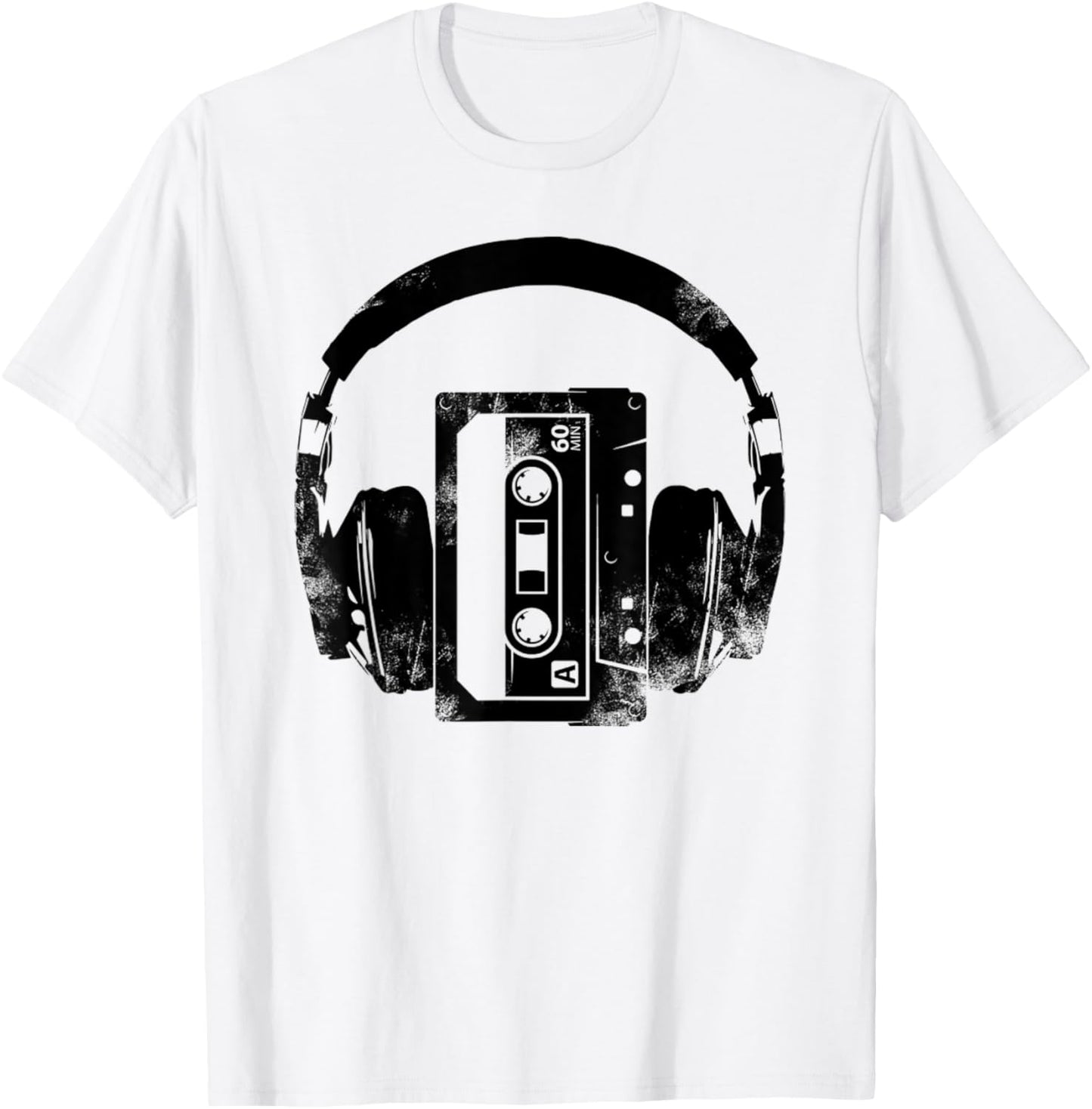 Music Retro Style Retro Headphone 80s Cassette Tape T-Shirt - T-Shirt | White