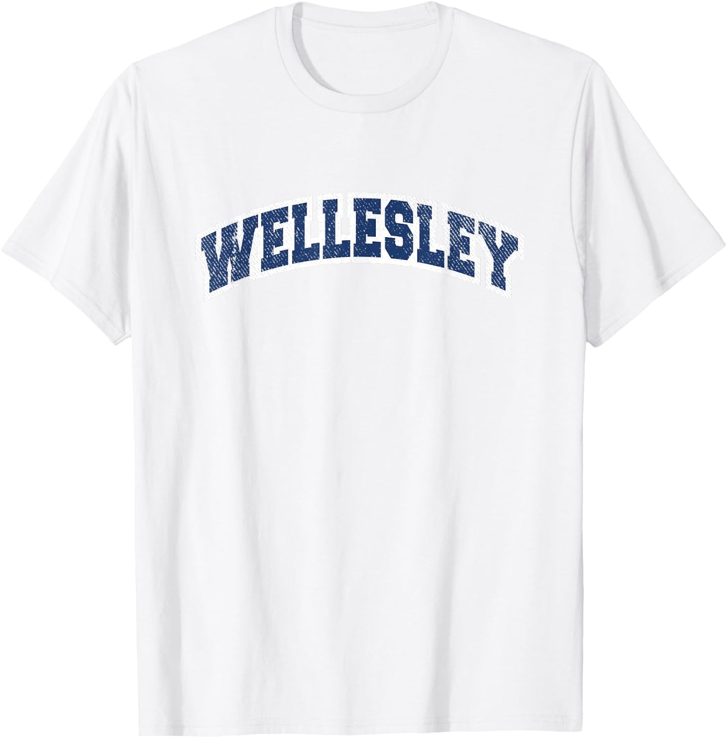 Wellesley Massachusetts Varsity Style Vintage T-Shirt - T-Shirt | White