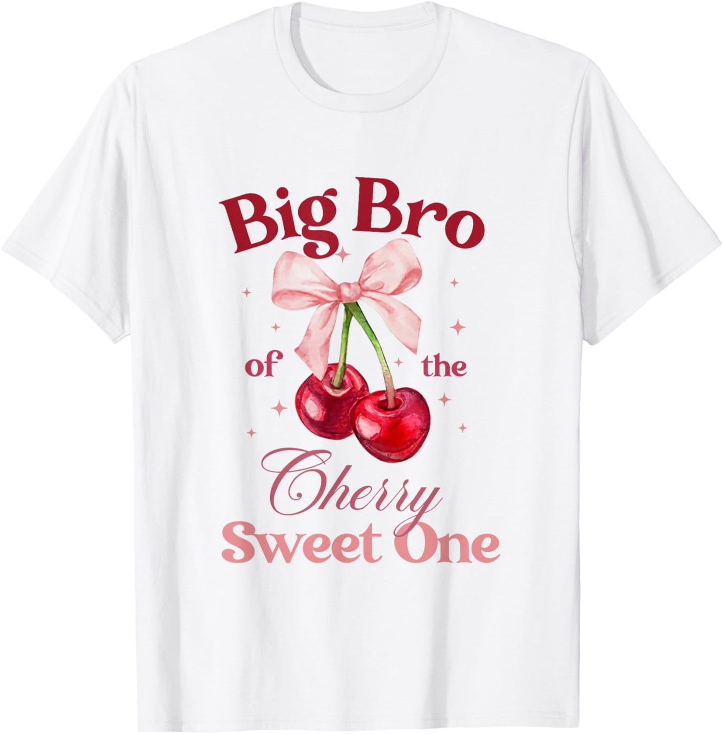 Brother of The Cherry Sweet One Preppy Bow First Birthday T-Shirt - T-Shirt | White