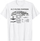 Retro USA WWII B-17 Cockpit USA Warplane B17 Flying Fortress T-Shirt - T-Shirt | White