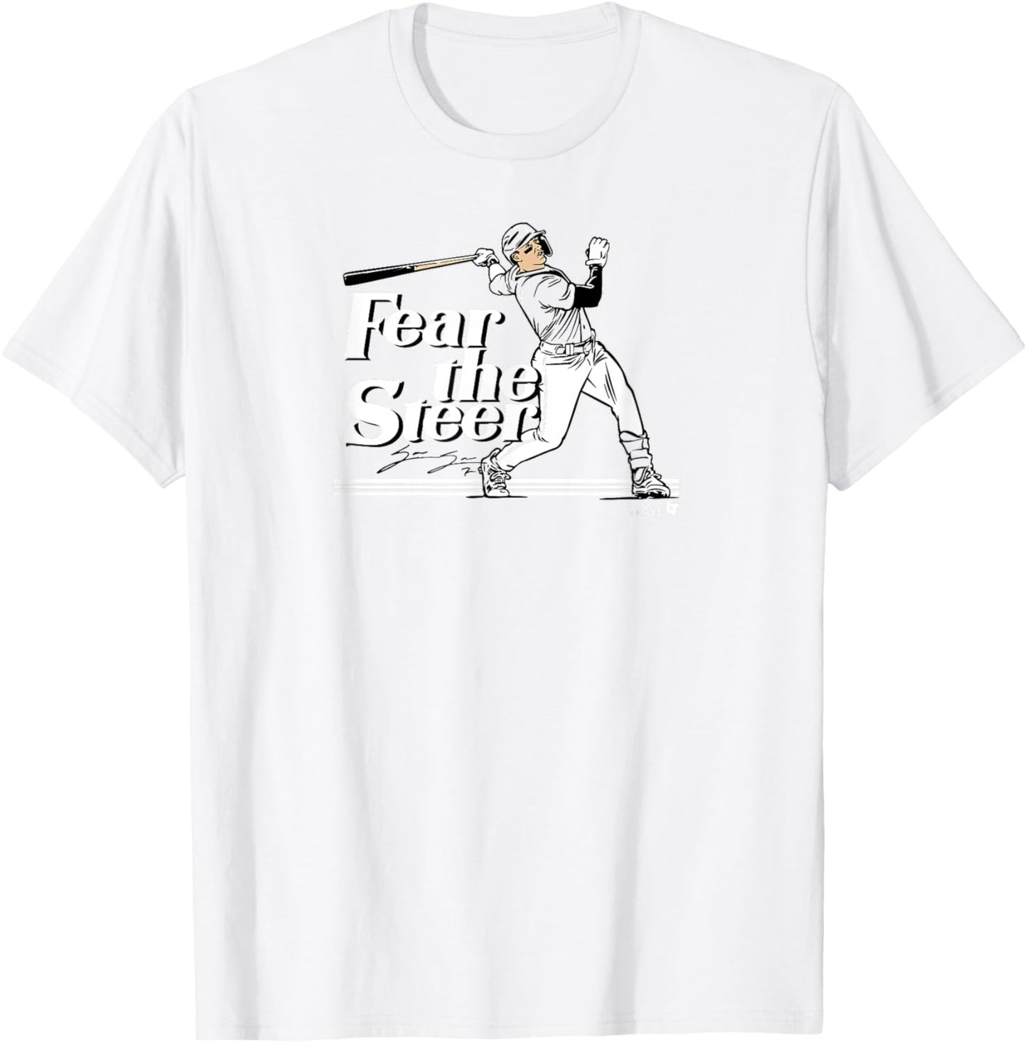 Spencer Steer - Fear the Steer - Cincinnati Baseball T-Shirt - T-Shirt | White