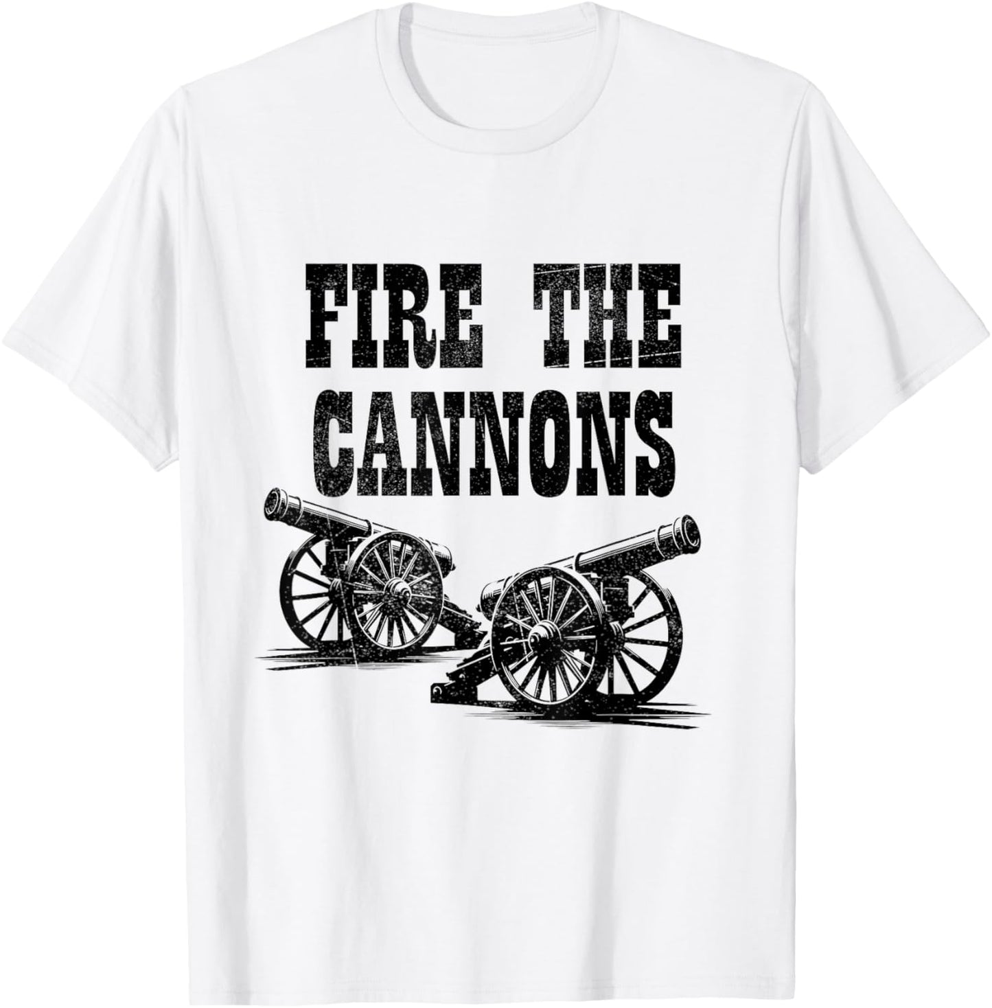 Fire The Cannons Cool Retro Vintage Double Cannon Classic T-Shirt - T-Shirt | White