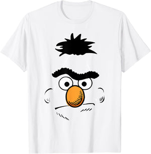 Sesame Street Bert Retro Sketch Face Halloween Costume T-Shirt - T-Shirt | White