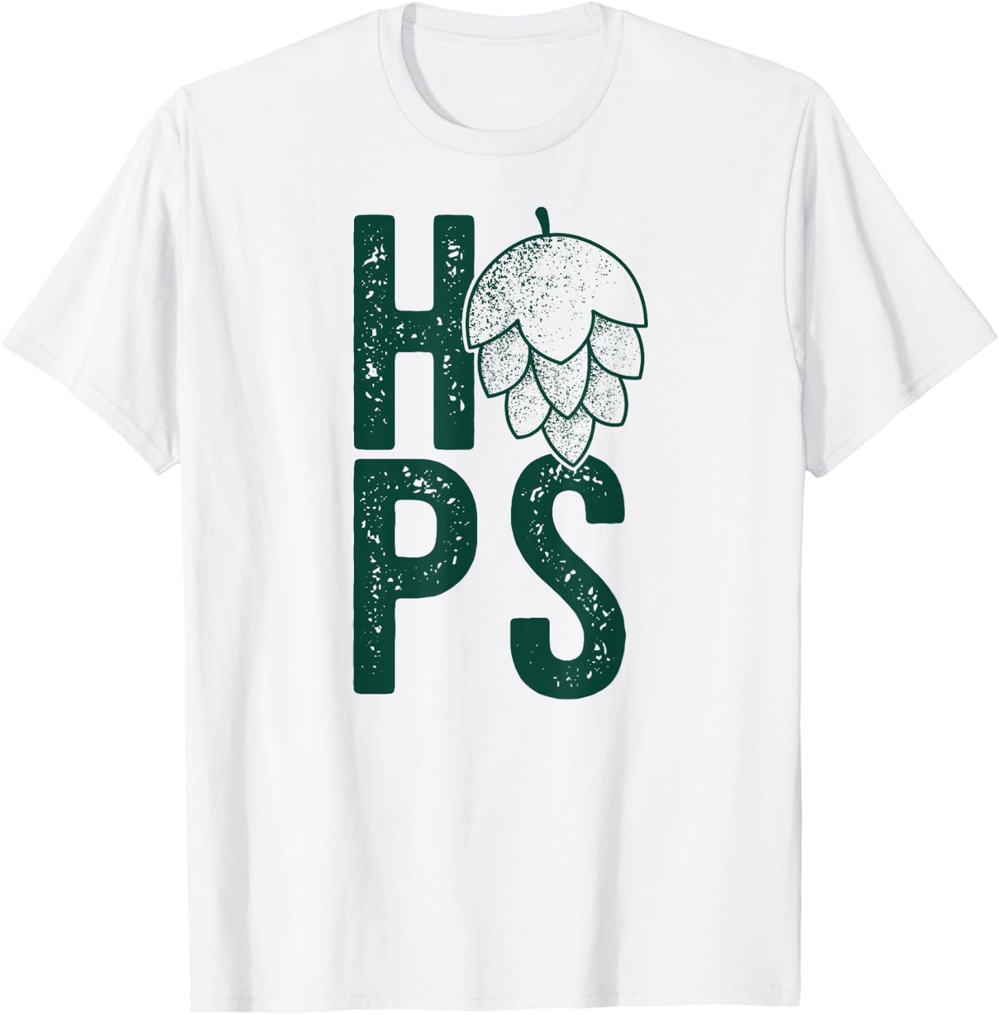 HOPS H-O-P-S FLOWER Craft Beer Hops Drinking Meme T-Shirt - T-Shirt | White