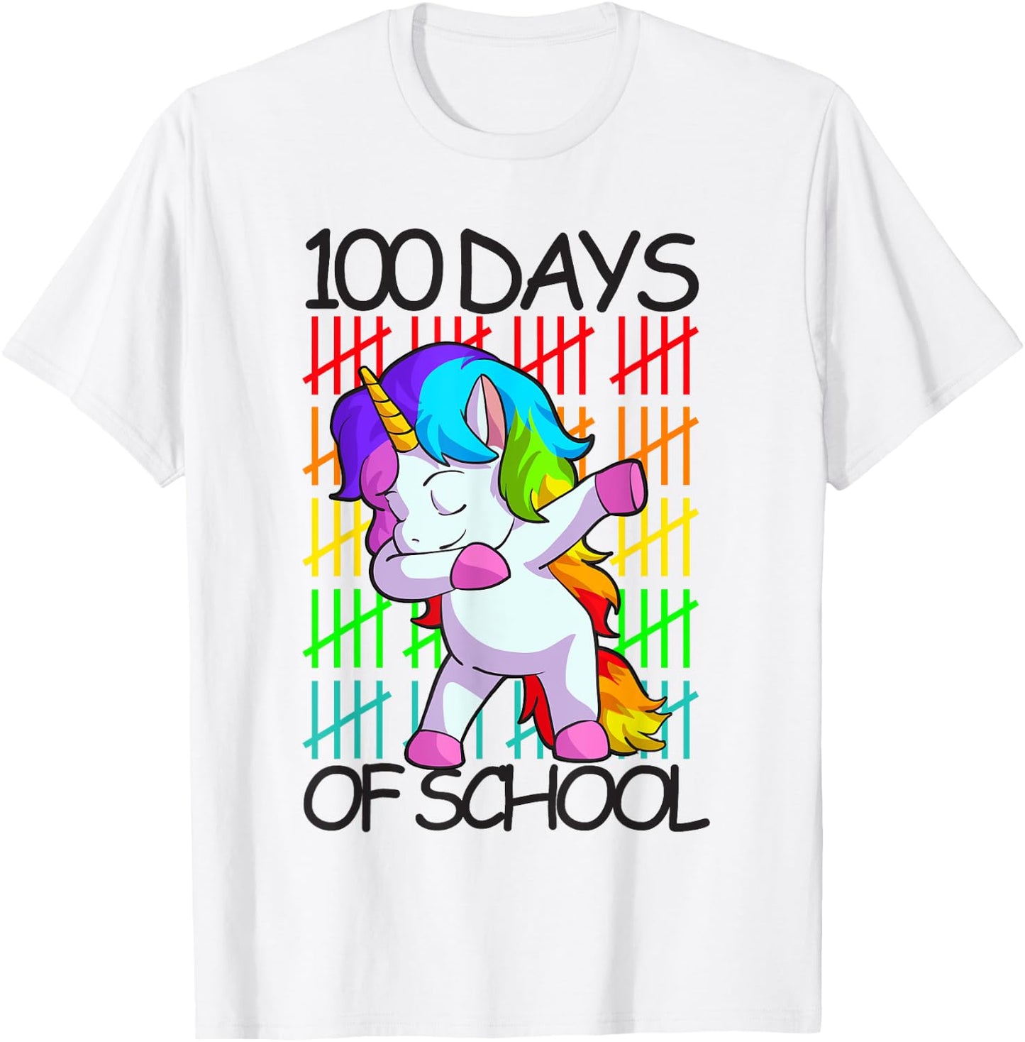 Happy 100 Days Of School Shirt Girls Unicorn Lover Gift T-Shirt - T-Shirt | White