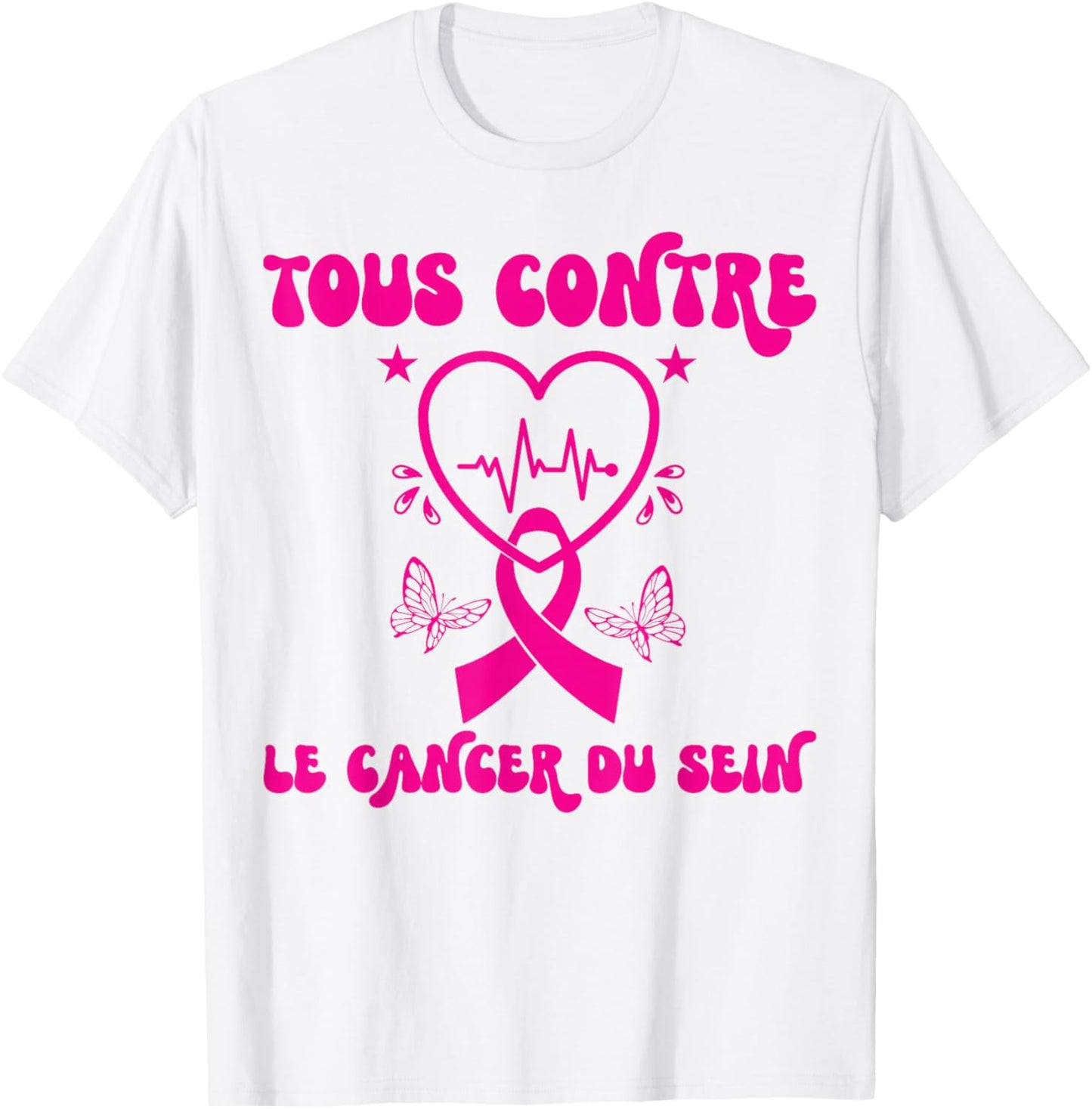 All Against Breast Cancer Awareness Month Ribbon , white, S T-Shirt - T-Shirt | White
