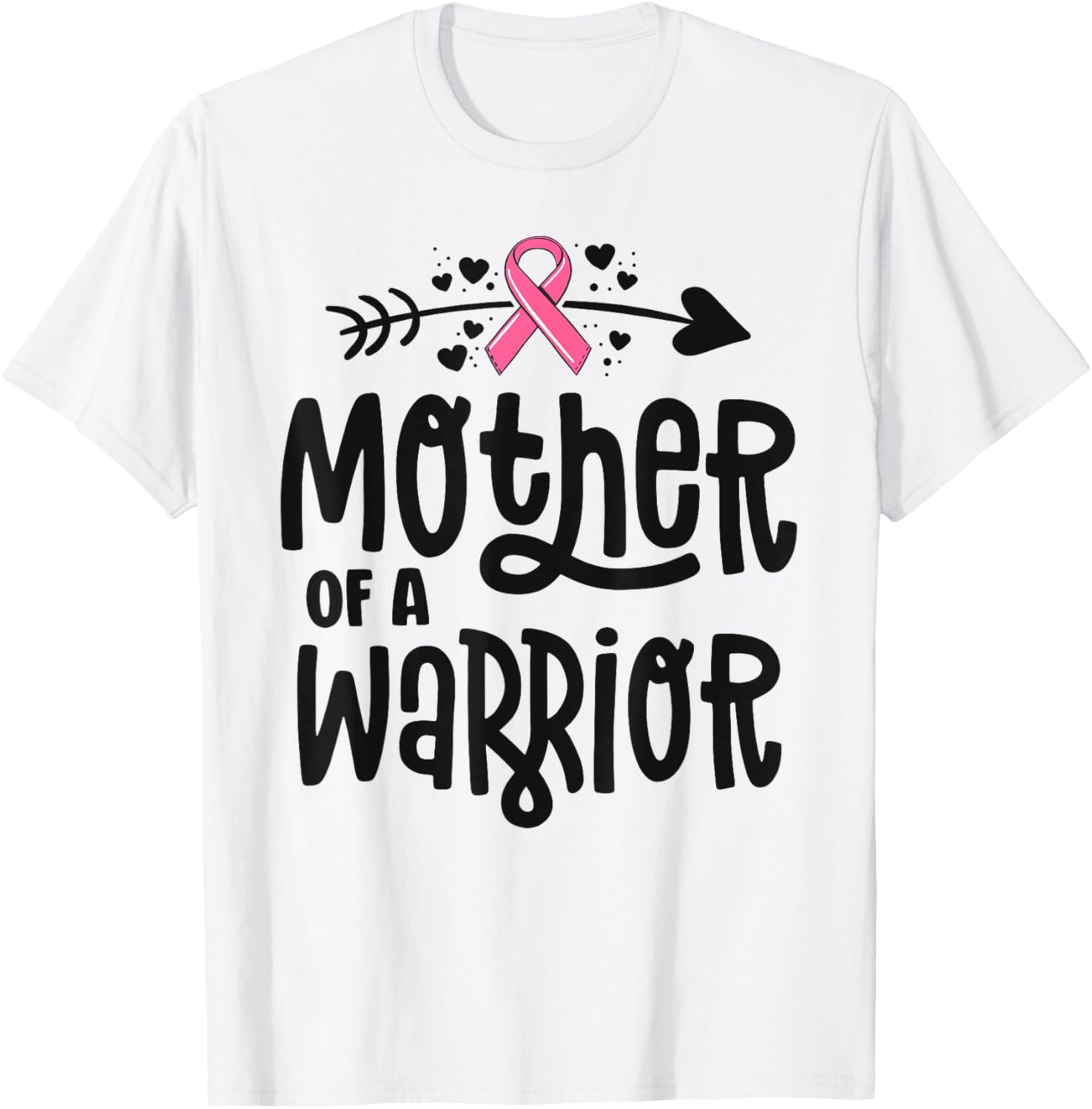 Mother Of A Warrior Family Breast Cancer Shirts Pink Ribbon T-Shirt - T-Shirt | White