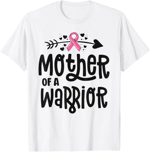 Mother Of A Warrior Family Breast Cancer Shirts Pink Ribbon T-Shirt - T-Shirt | White