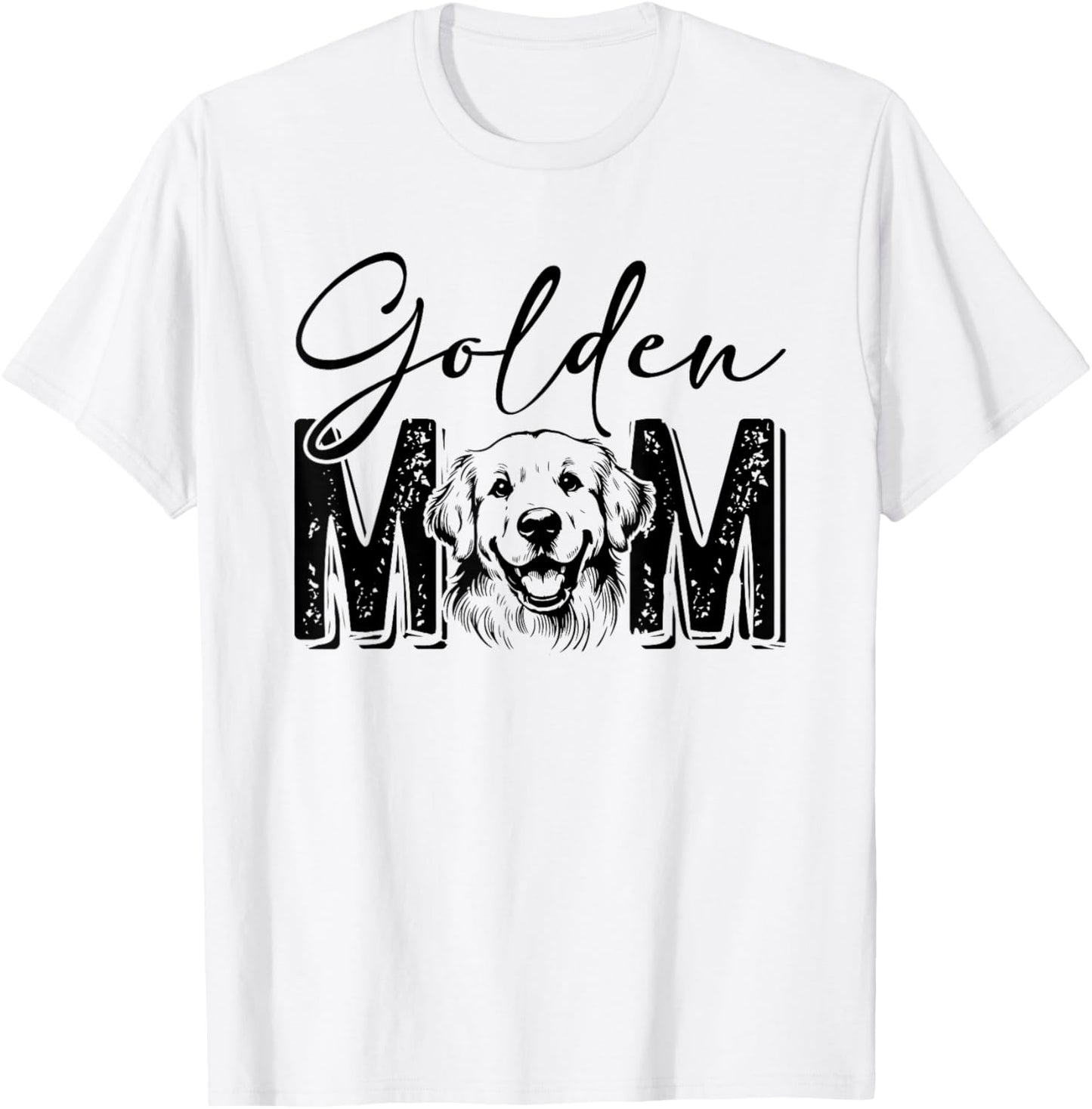 Golden Mom Golden Retriever Lover Dog Mama Funny Retro T-Shirt - T-Shirt | White