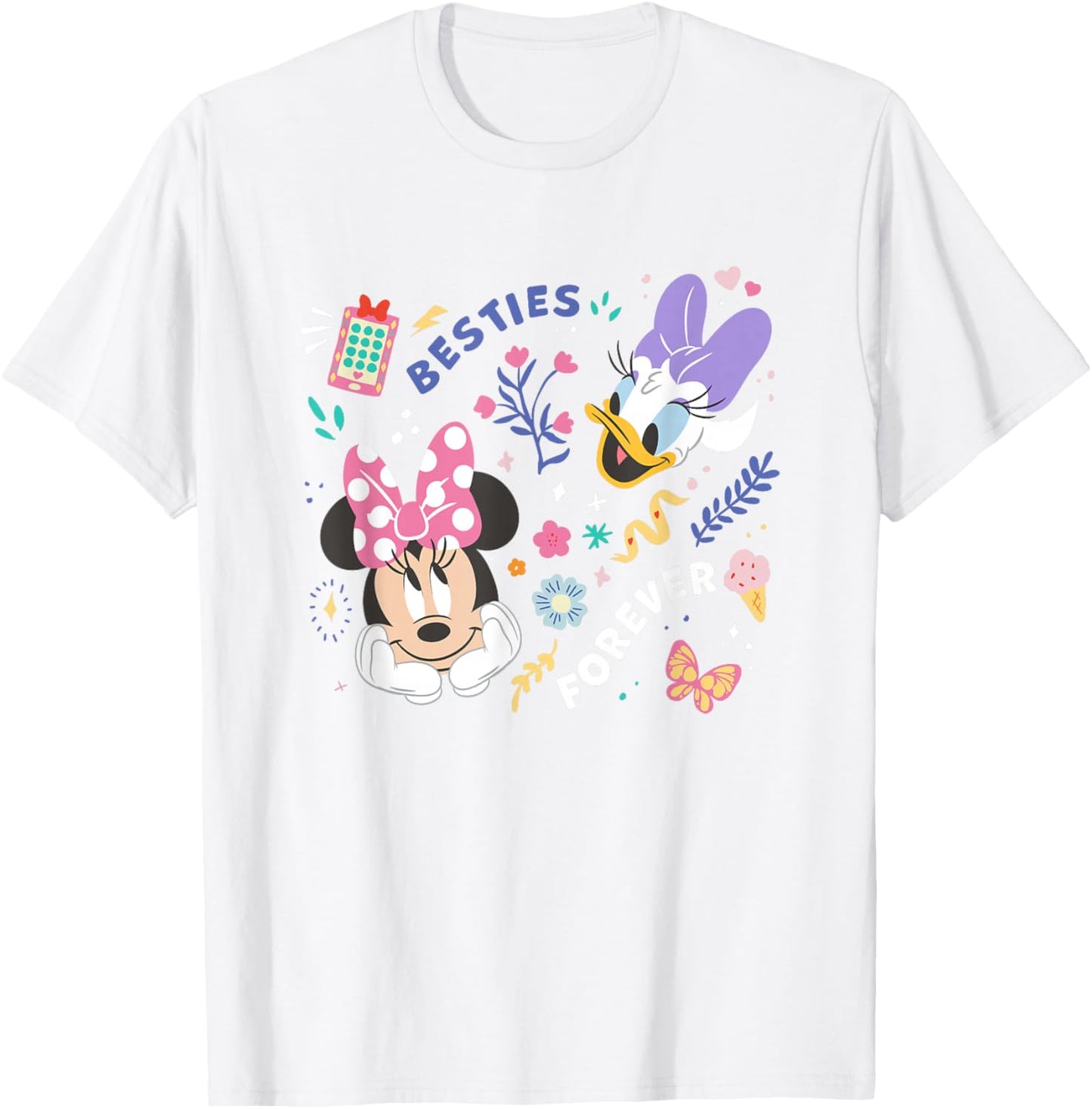 Disney Mickey And Friends Minnie & Daisy Besties Forever T-Shirt - T-Shirt | White