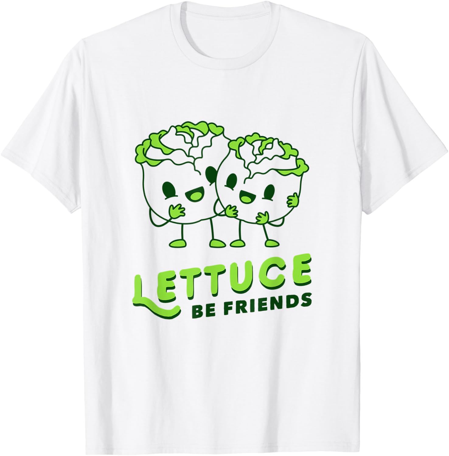 Lettuce Be Friends - Cute Lettuce Pun T-Shirt - T-Shirt | White