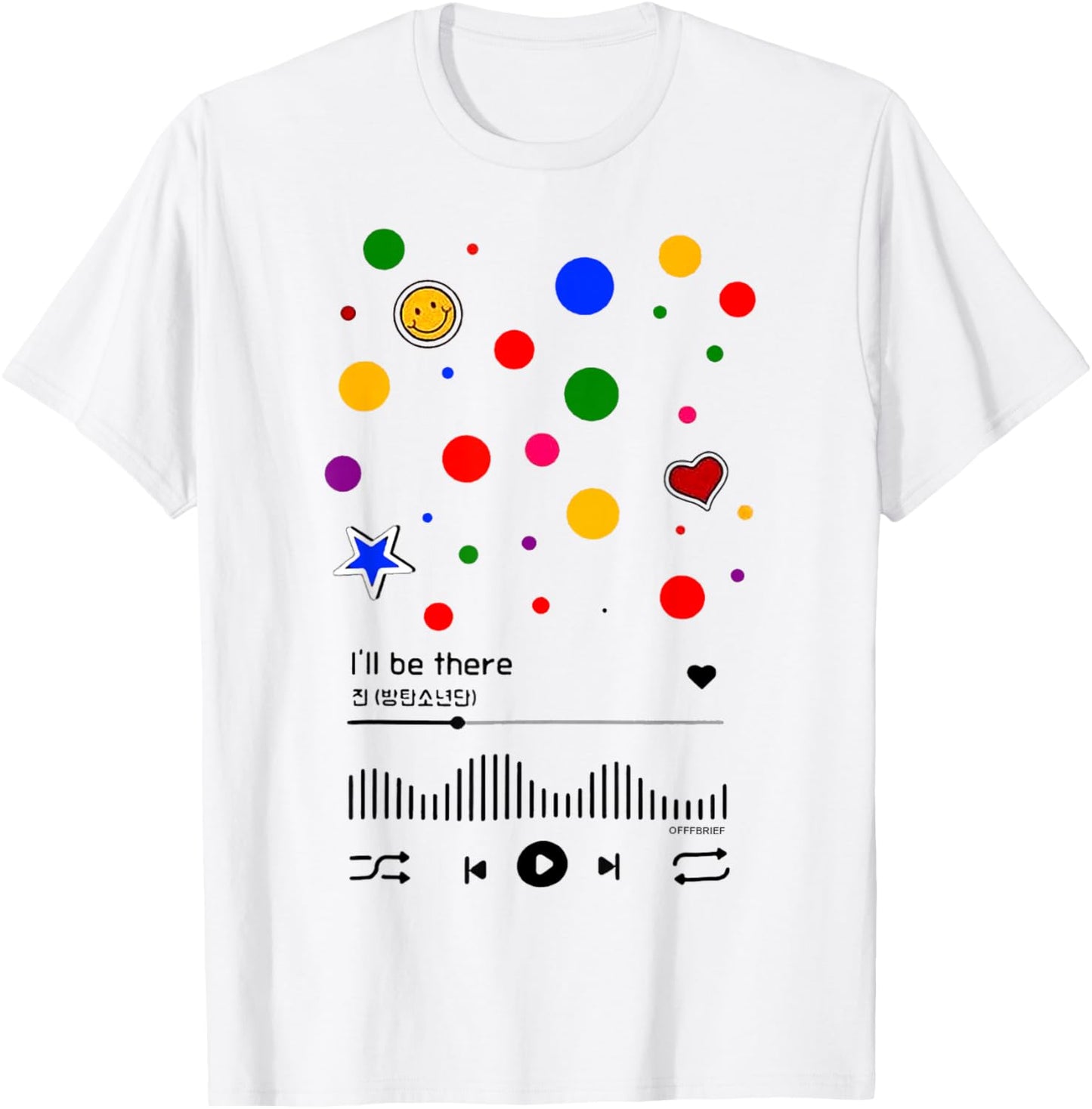 I'll be there Jin Happy T-Shirt - T-Shirt | White