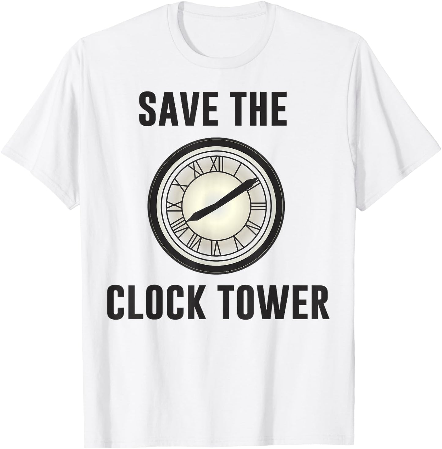 Back to the Future Clock Tower Face Graphic T-Shirt - T-Shirt | White