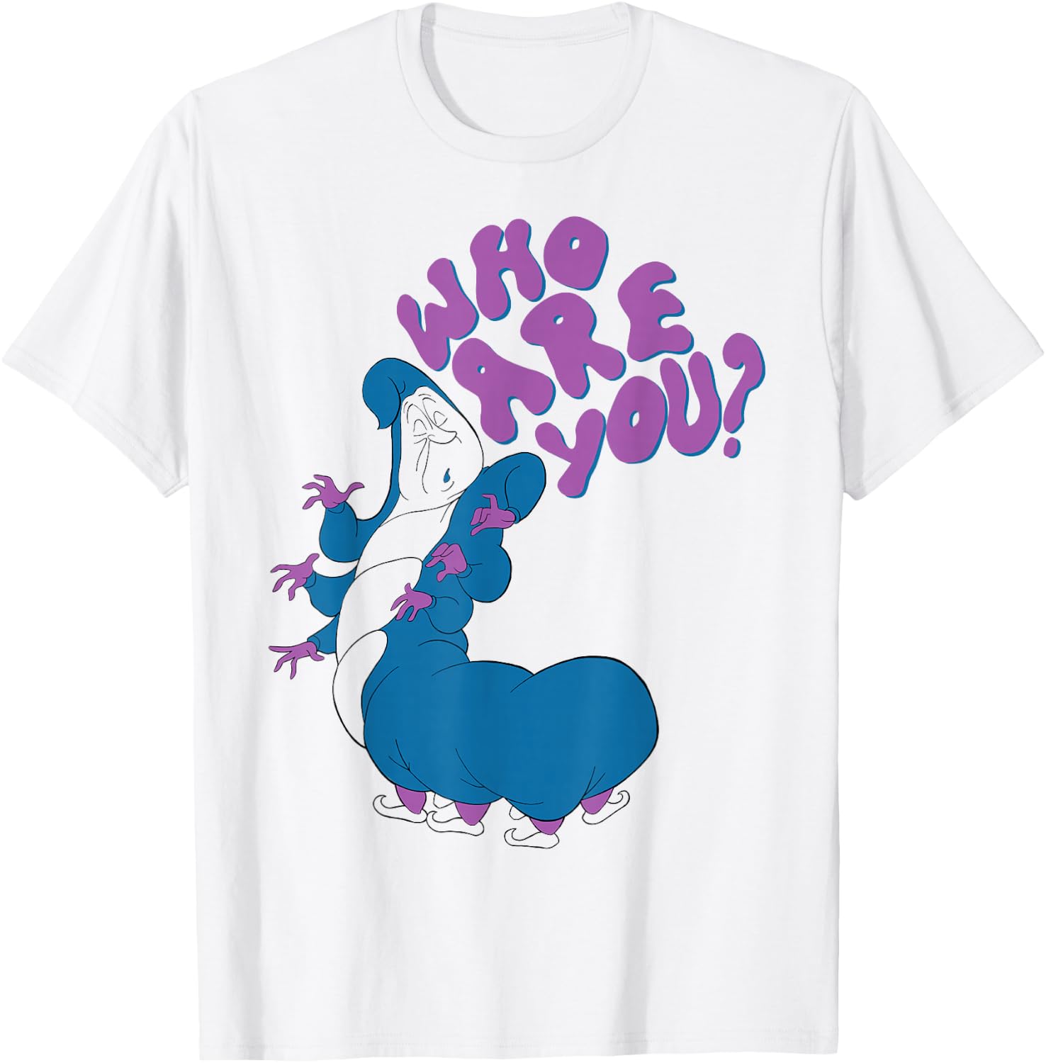 Disney Alice in Wonderland Caterpillar Who are You Small T-Shirt - T-Shirt | White
