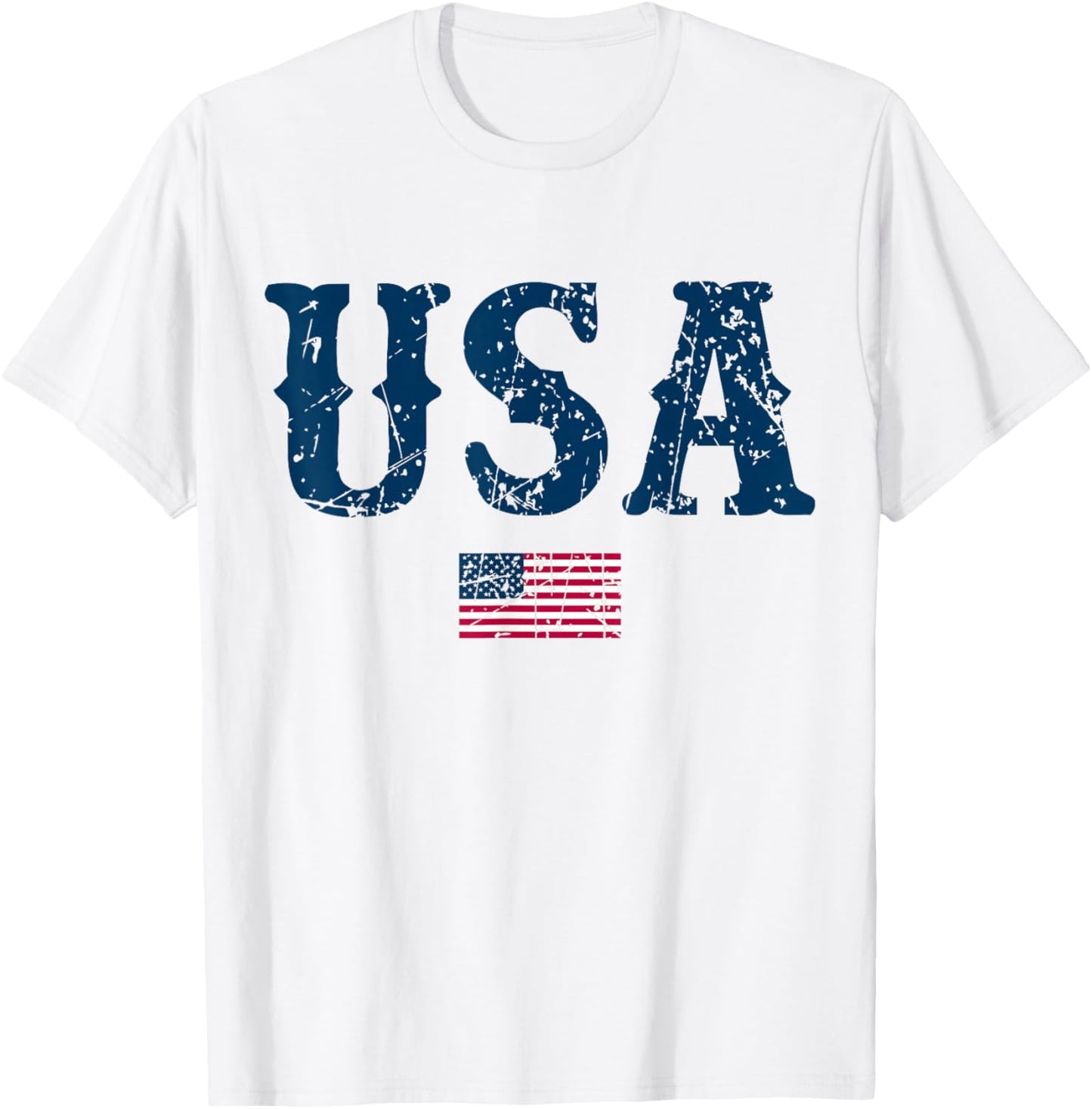 USA United States of America American Flag July 4th T-Shirt - T-Shirt | White