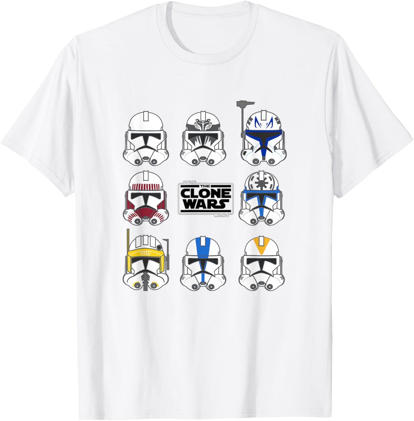 Star Wars: The Clone Wars Multiple Trooper Helmets T-Shirt - T-Shirt | White