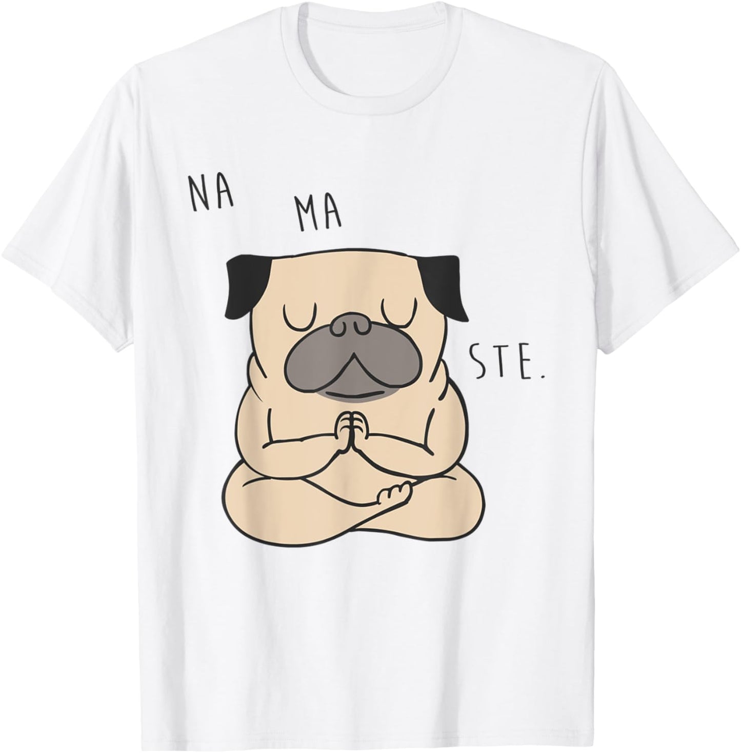 Namaste Pug T-Shirt - T-Shirt | White
