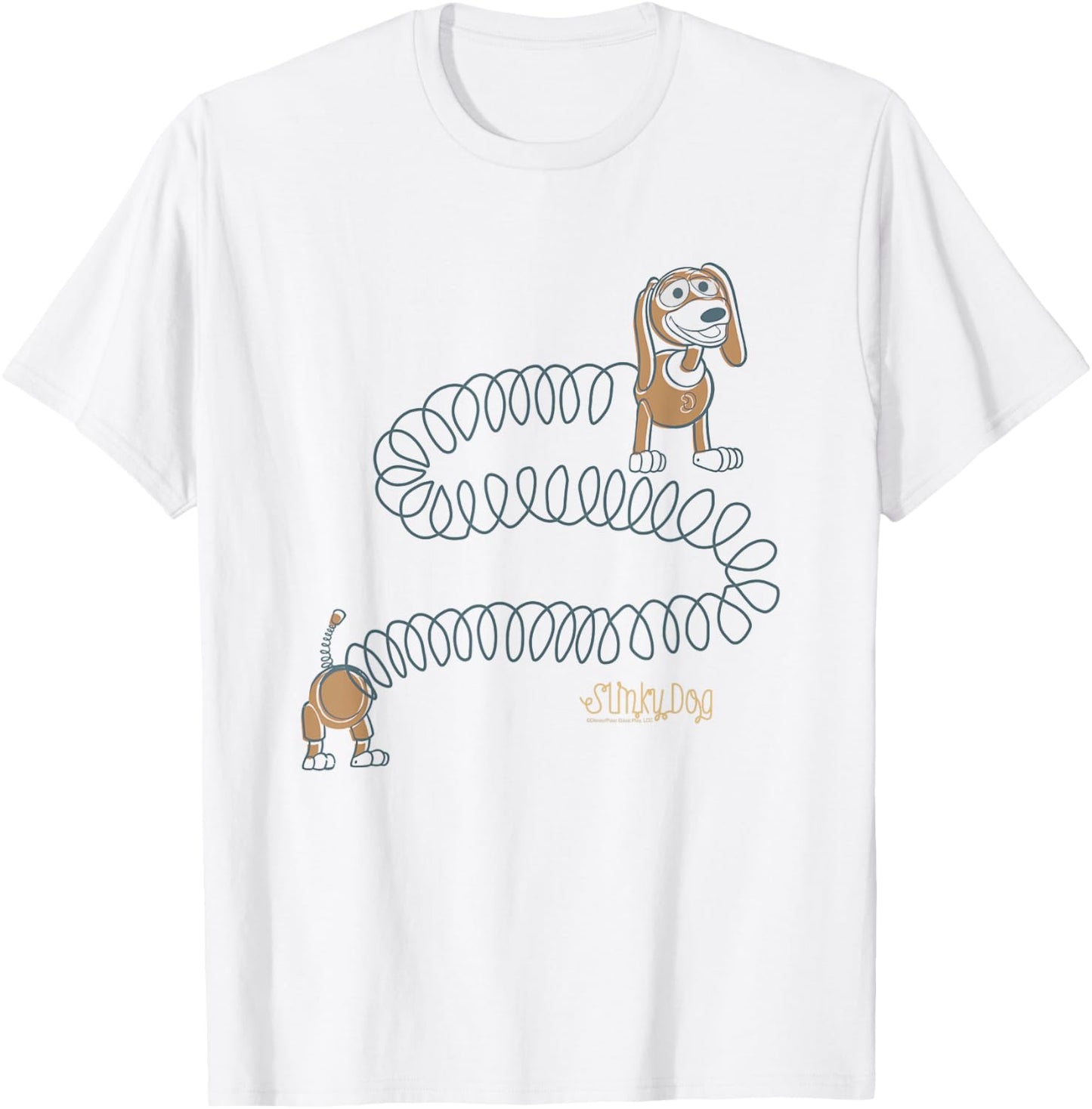 Disney Pixar Toy Story Slinky Dog Vintage Logo T-Shirt - T-Shirt | White