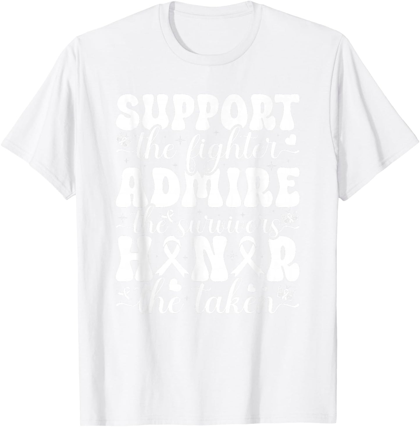 Breast Support Pink Admire Honor Breast Cancer Awareness T-Shirt - T-Shirt | White
