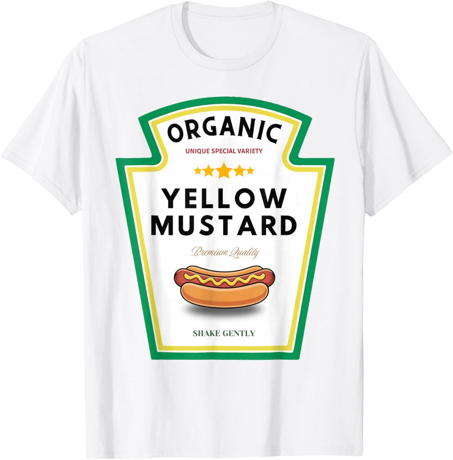 Yellow Mustard Funny Foodie Parody Hot Dog & BBQ T-Shirt - T-Shirt | White