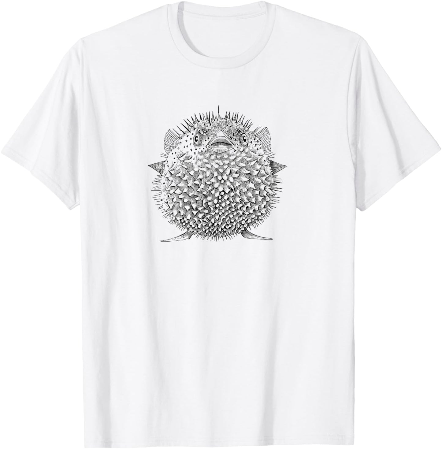 Vintage Retro Illustration Puffer Fish Lover T-Shirt - T-Shirt | White