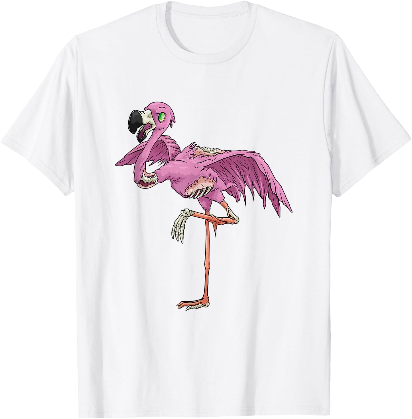 Funny Flamingo funny Zombie Apocalypse Halloween Flamingo T-Shirt - T-Shirt | White