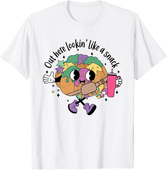 Out Here Looking Like A Snack Funny BouJee King Cake Tumbler T-Shirt - T-Shirt | White