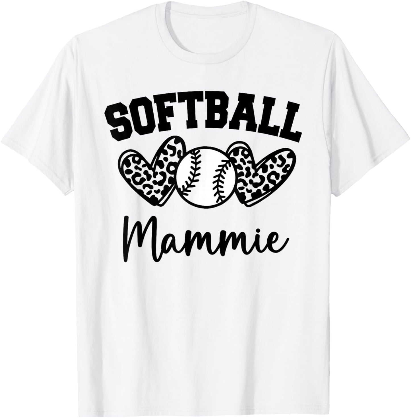 Personalized Baseball Heart Cute Mammie Women Baseball T-Shirt - T-Shirt | White