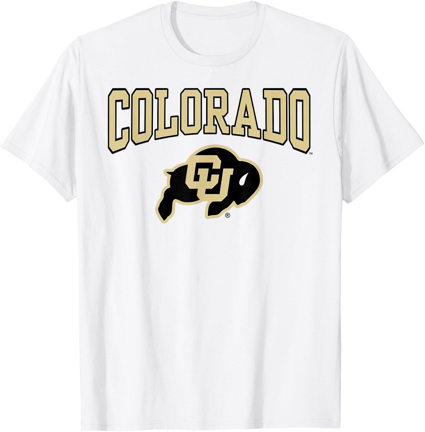 Elite Authentics Colorado Buffaloes Arched Logo Officially Licensed T-Shirt - T-Shirt | White