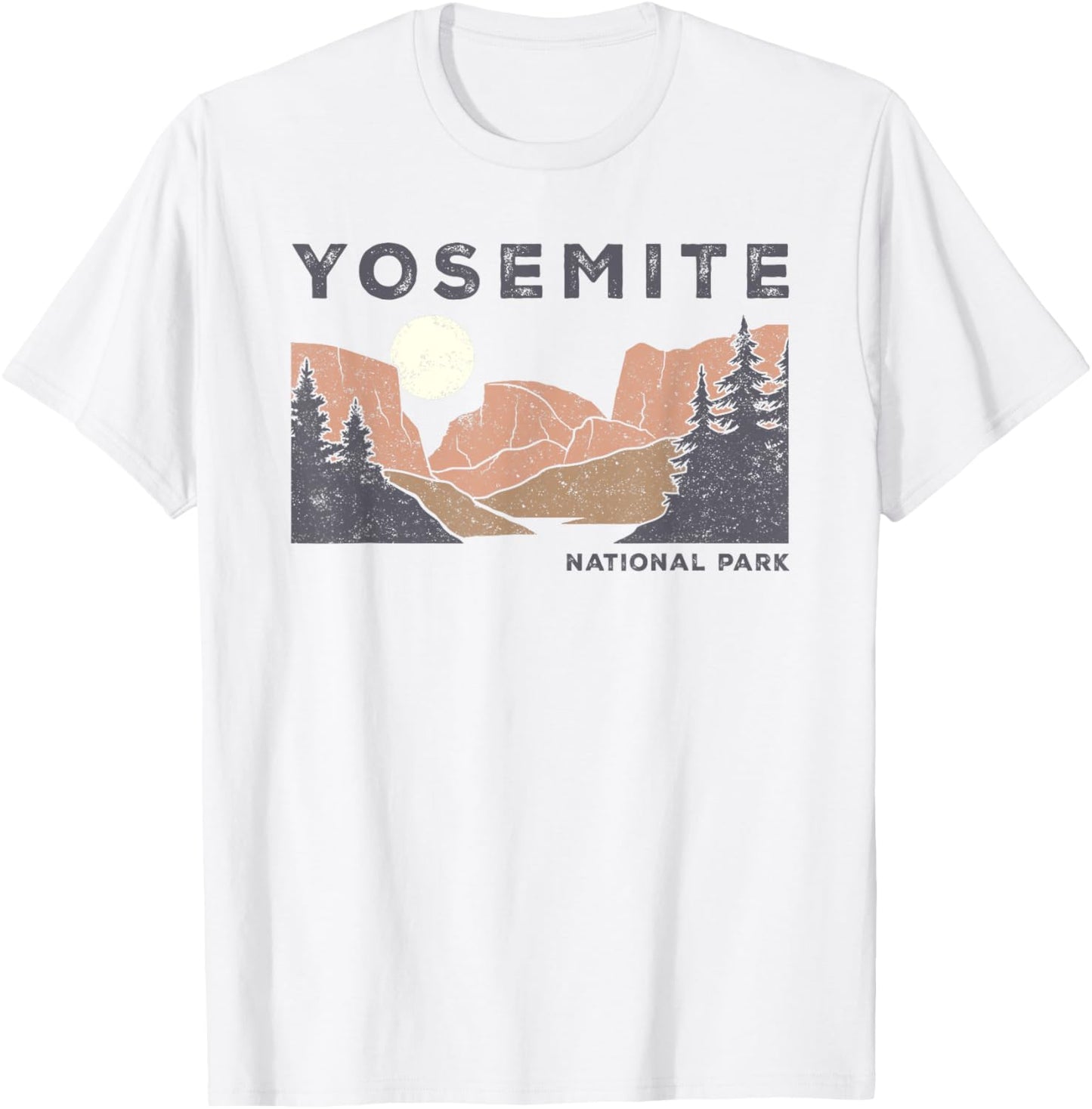 Retro Yosemite Half-Dome National Park Vintage T-Shirt - T-Shirt | White