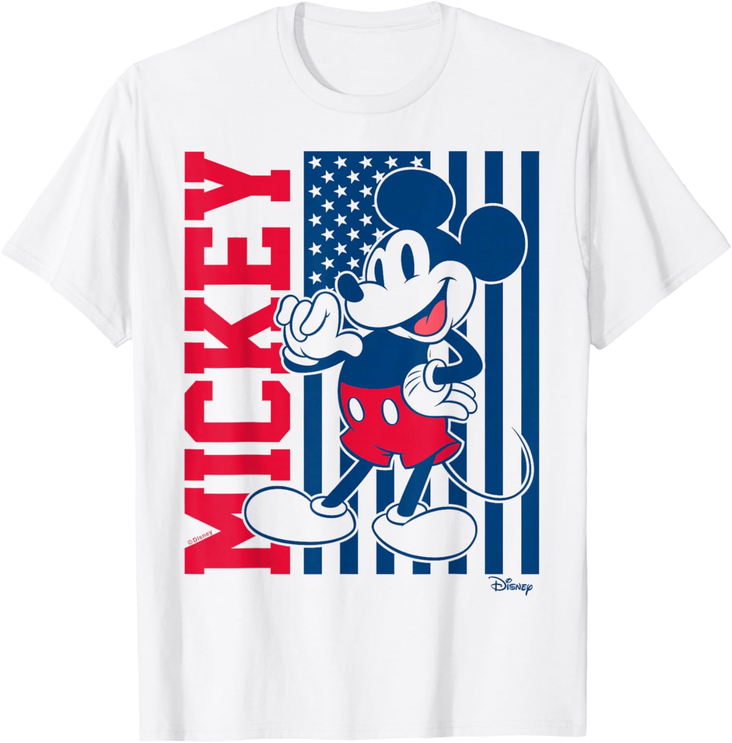 Mickey Mouse - American Flag Fourth of July T-Shirt - T-Shirt | White