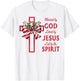 Blessed By God Loved By Jesus Beautiful Candy Cane Cross T-Shirt - T-Shirt | White