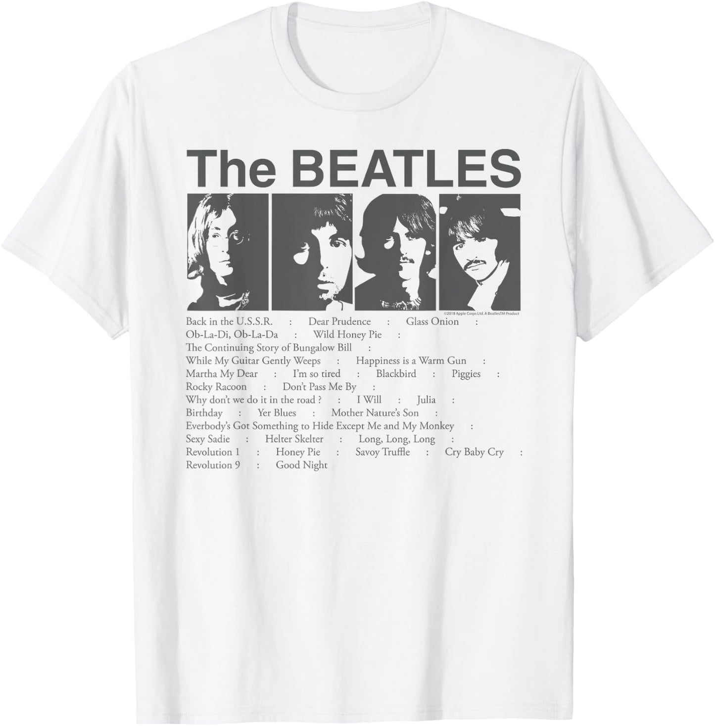 The Beatles - Song List T-Shirt - T-Shirt | White