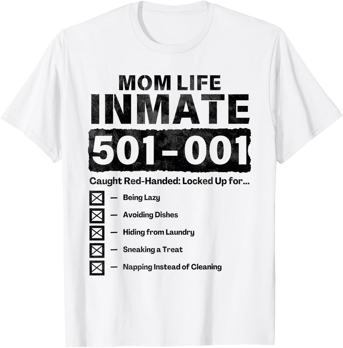 Mom Life Inmate Funny Matching Halloween Costume T-Shirt - T-Shirt | White