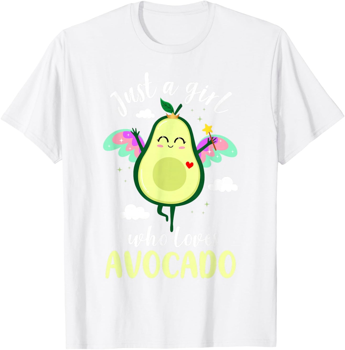 Avocado Shirt Kids Toddler Just A Girl Loves Avocado Cute T-Shirt - T-Shirt | White