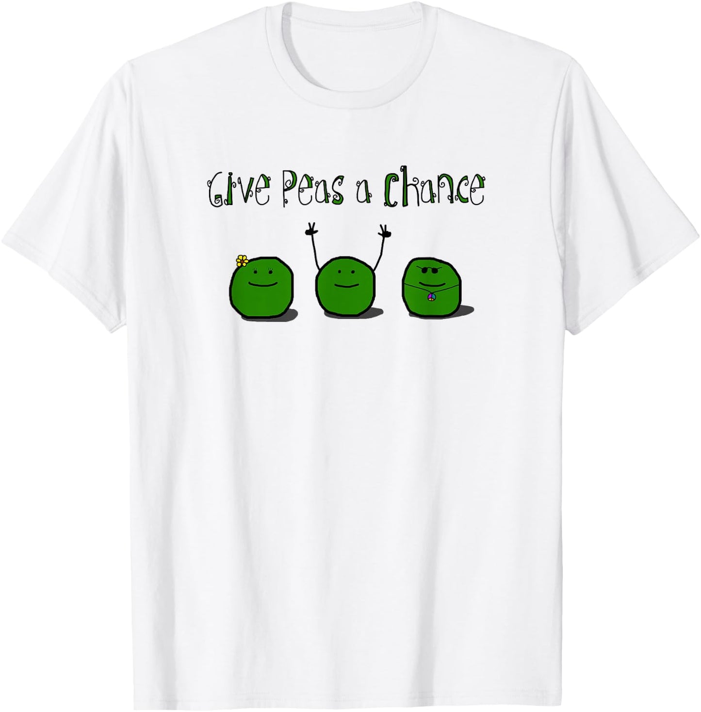 Give Peas a Chance Hippy T-Shirt - T-Shirt | White