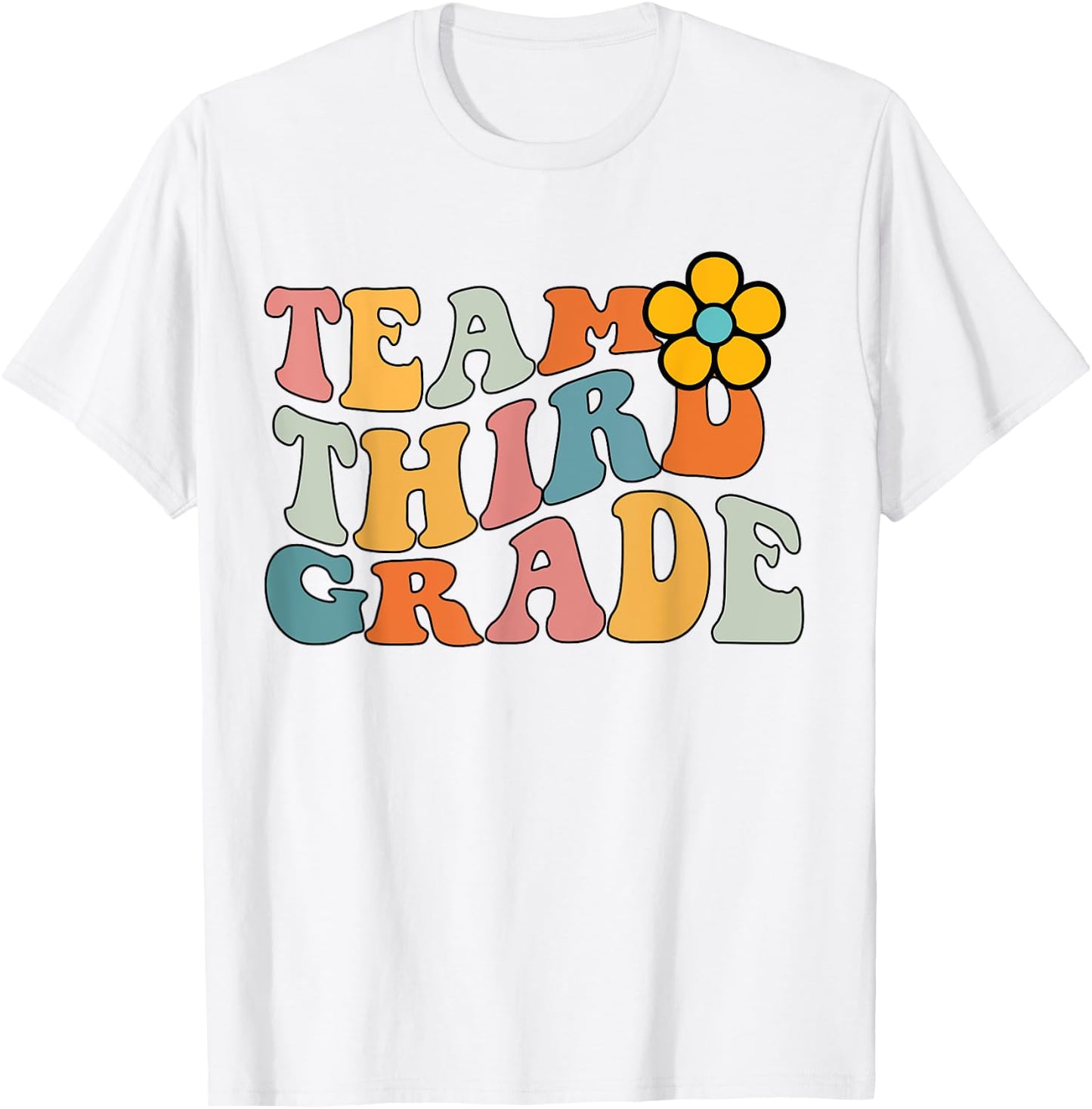 Team Third Grade Groovy Wavy, 3nd Grade Back to school T-Shirt - T-Shirt | White