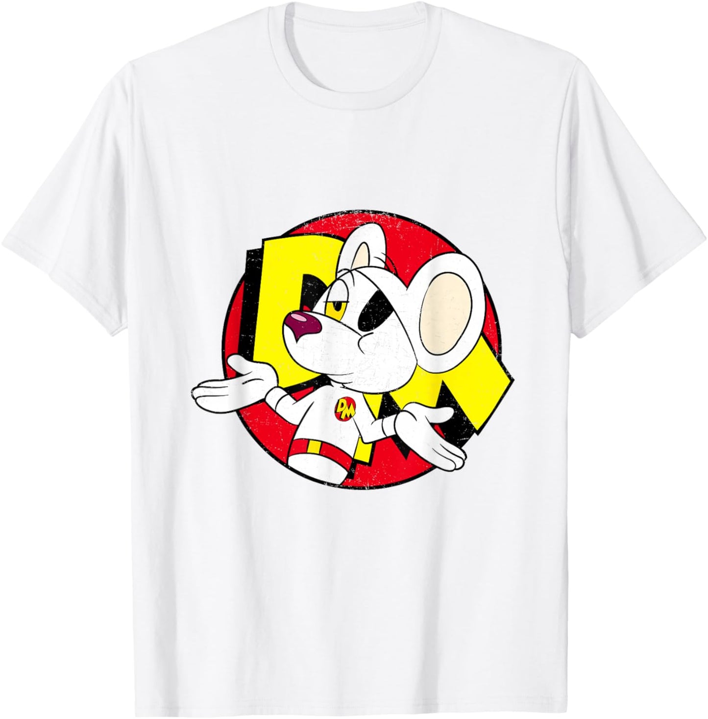 Danger Mouse Nonchalant Pose Distressed T-Shirt - T-Shirt | White