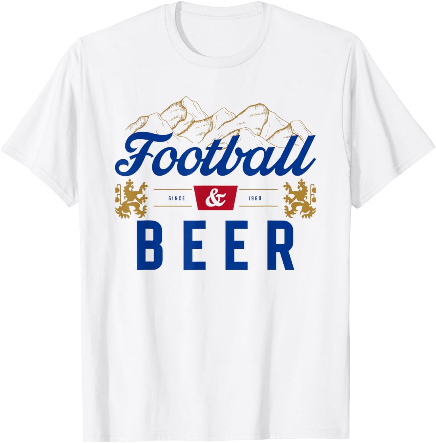 Vintage Football And Beer Drinking Game Day Football Season T-Shirt - T-Shirt | White