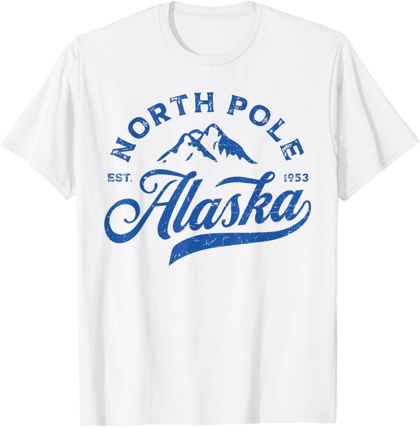 North Pole Alaska AK Vintage Mountains Vacation Souvenir T-Shirt - T-Shirt | White