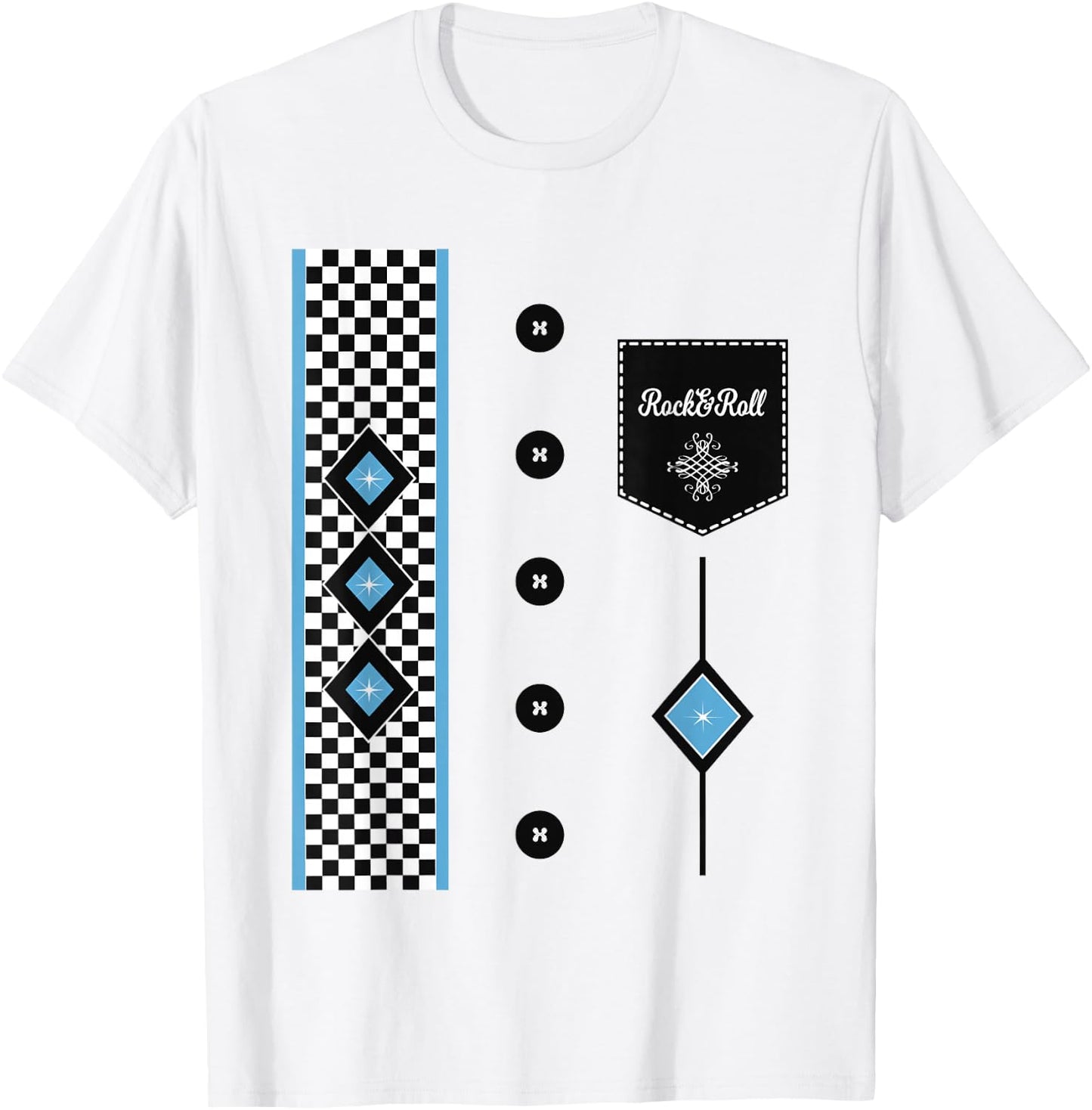 1950s Sock Hop Costume Retro 50s Rockabilly Bowling T-Shirt - T-Shirt | White