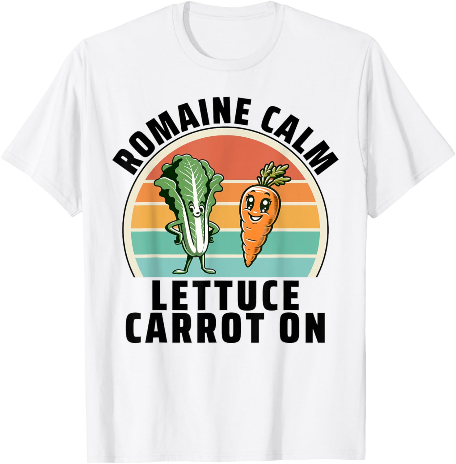 Romaine Calm Lettuce Carrot On Vegetarian Vegan Veggie T-Shirt - T-Shirt | White