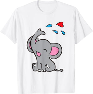 Cute Elephant Animal Kawaii Baby Elephant T-Shirt - T-Shirt | White