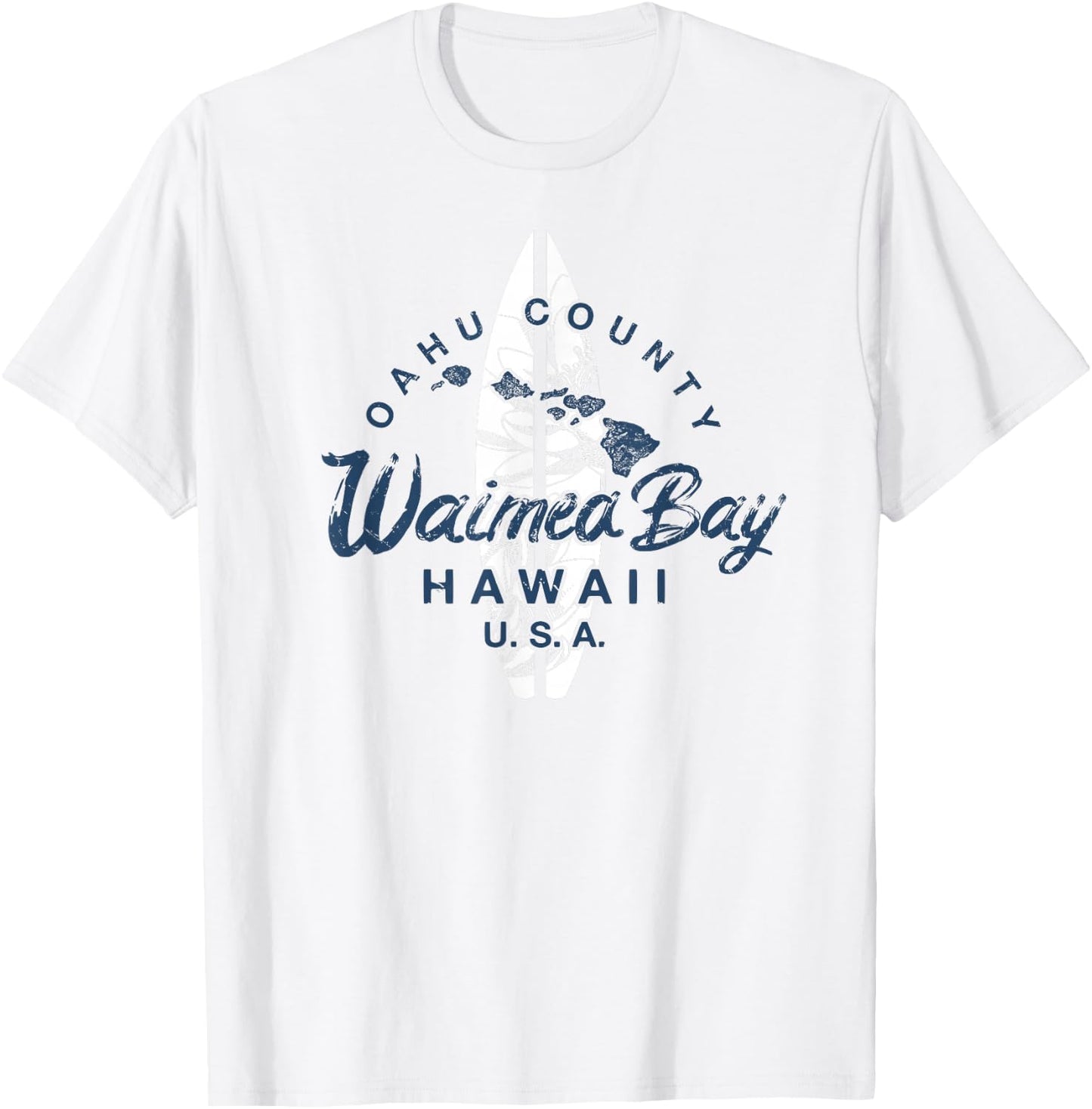 Waimea Bay Hawaii North Shore Oahu Hawaiian Surfing Vintage T-Shirt - T-Shirt | White
