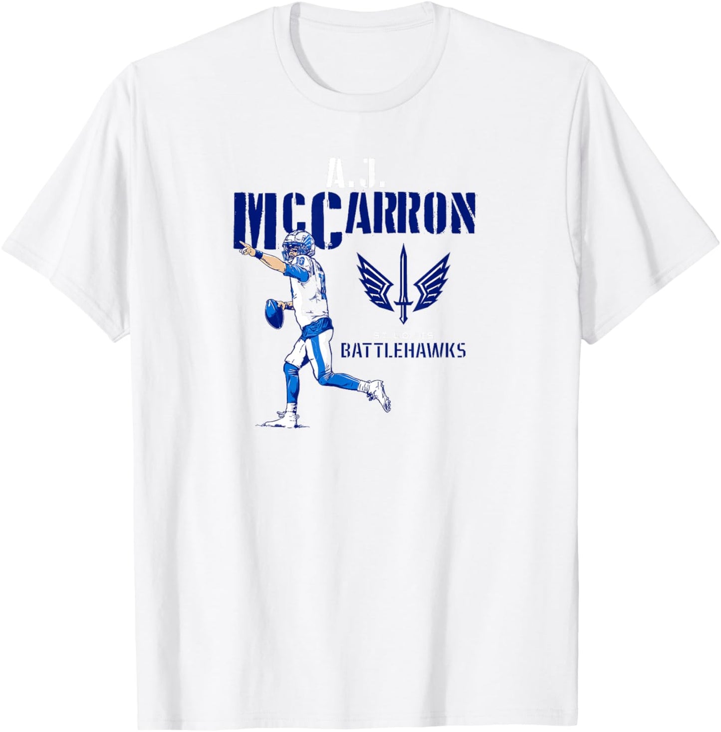 A.J. McCarron - St. Louis Battlehawks - UFL T-Shirt - T-Shirt | White