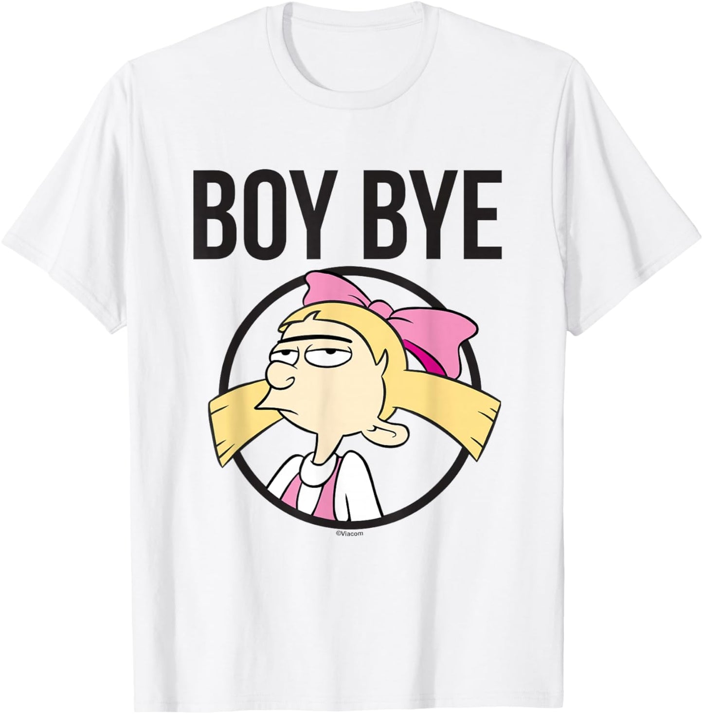 Hey Arnold! Iconic Helga Boy Bye Big Chest Portrait Frame T-Shirt - T-Shirt | White